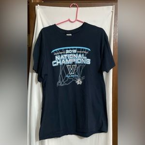 Blue 84: Men’s short sleeves 2016 NCAA Villanova Basketball champions tee shirt.